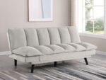 LAREDO UPHOLSTERED TUFTED CONVERTIBLE SOFA BED LIGHT GREY - Image 2
