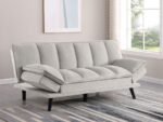LAREDO UPHOLSTERED TUFTED CONVERTIBLE SOFA BED LIGHT GREY - Image 3