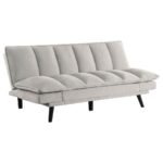 LAREDO UPHOLSTERED TUFTED CONVERTIBLE SOFA BED LIGHT GREY