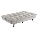 LAREDO UPHOLSTERED TUFTED CONVERTIBLE SOFA BED LIGHT GREY - Image 6