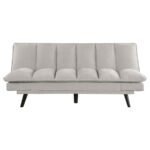 LAREDO UPHOLSTERED TUFTED CONVERTIBLE SOFA BED LIGHT GREY - Image 7
