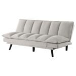 LAREDO UPHOLSTERED TUFTED CONVERTIBLE SOFA BED LIGHT GREY - Image 8