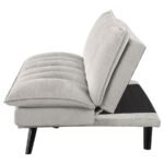 LAREDO UPHOLSTERED TUFTED CONVERTIBLE SOFA BED LIGHT GREY - Image 9