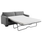 SIMPSON UPHOLSTERED SOFA SLEEPER WITH QUEEN MATTRESS GREY - Image 4