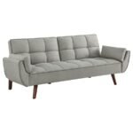CAUFIELD UPHOLSTERED TUFTED CONVERTIBLE SOFA BED GREY