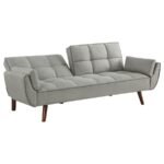 CAUFIELD UPHOLSTERED TUFTED CONVERTIBLE SOFA BED GREY - Image 3