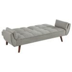 CAUFIELD UPHOLSTERED TUFTED CONVERTIBLE SOFA BED GREY - Image 4