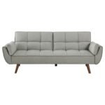 CAUFIELD UPHOLSTERED TUFTED CONVERTIBLE SOFA BED GREY - Image 5