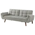 CAUFIELD UPHOLSTERED TUFTED CONVERTIBLE SOFA BED GREY - Image 6