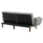 CAUFIELD UPHOLSTERED TUFTED CONVERTIBLE SOFA BED GREY - Image 9