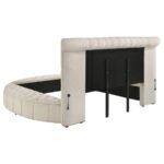 SONYA 5-PIECE UPHOLSTERED QUEEN BEDROOM SET IVORY - Image 4