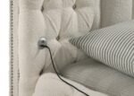 SONYA 5-PIECE UPHOLSTERED QUEEN BEDROOM SET IVORY - Image 5