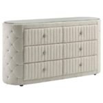 SONYA 5-PIECE UPHOLSTERED QUEEN BEDROOM SET IVORY - Image 8