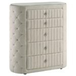 SONYA 5-PIECE UPHOLSTERED QUEEN BEDROOM SET IVORY - Image 12