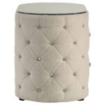 SONYA 2-DRAWER UPHOLSTERED NIGHTSTAND BEDSIDE TABLE IVORY - Image 9