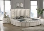 SONYA 2-DRAWER UPHOLSTERED NIGHTSTAND BEDSIDE TABLE IVORY - Image 14