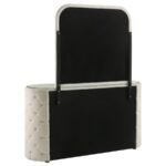 SONYA 6-DRAWER UPHOLSTERED BEDROOM DRESSER WITH MIRROR IVORY - Image 6