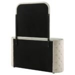 SONYA 6-DRAWER UPHOLSTERED BEDROOM DRESSER WITH MIRROR IVORY - Image 8