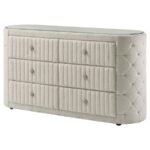 SONYA 6-DRAWER UPHOLSTERED BEDROOM DRESSER IVORY - Image 4