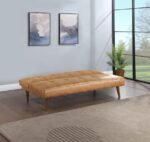 JENSON UPHOLSTERED TUFTED CONVERTIBLE SOFA BED SADDLE BROWN - Image 3