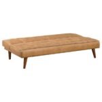 JENSON UPHOLSTERED TUFTED CONVERTIBLE SOFA BED SADDLE BROWN - Image 4