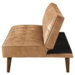 JENSON UPHOLSTERED TUFTED CONVERTIBLE SOFA BED SADDLE BROWN - Image 7