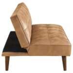 JENSON UPHOLSTERED TUFTED CONVERTIBLE SOFA BED SADDLE BROWN - Image 10