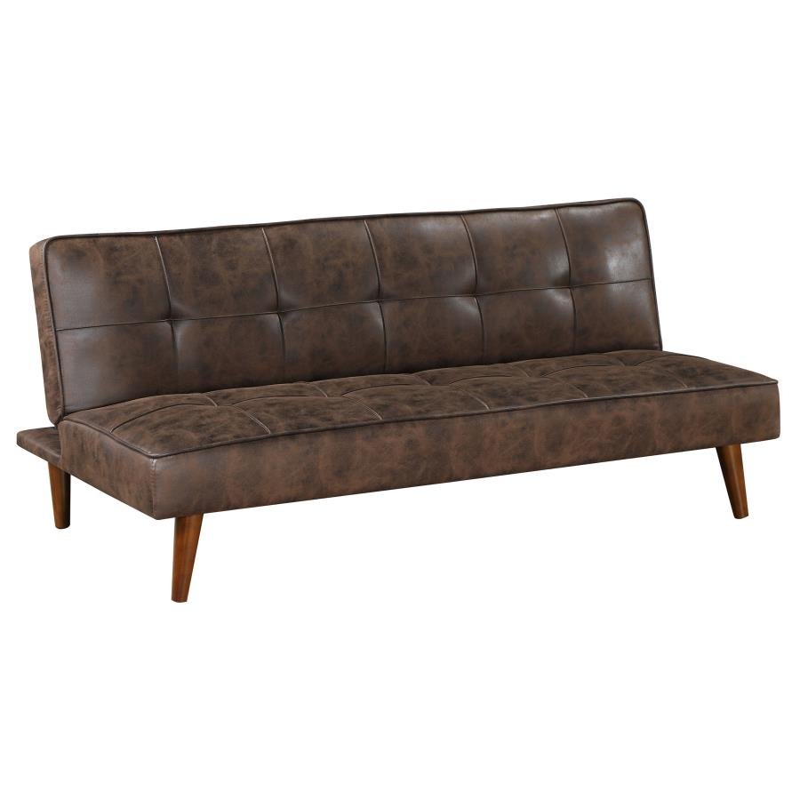 360237_03x900.jpg JENSON UPHOLSTERED TUFTED CONVERTIBLE SOFA BED DARK COFFEE - Image 1