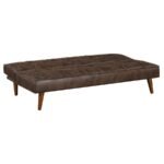 JENSON UPHOLSTERED TUFTED CONVERTIBLE SOFA BED DARK COFFEE - Image 4