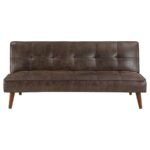 JENSON UPHOLSTERED TUFTED CONVERTIBLE SOFA BED DARK COFFEE - Image 5