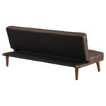 JENSON UPHOLSTERED TUFTED CONVERTIBLE SOFA BED DARK COFFEE - Image 9