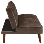 JENSON UPHOLSTERED TUFTED CONVERTIBLE SOFA BED DARK COFFEE - Image 10