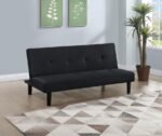 STANFORD UPHOLSTERED TUFTED CONVERTIBLE SOFA BED BLACK - Image 2