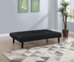 STANFORD UPHOLSTERED TUFTED CONVERTIBLE SOFA BED BLACK - Image 3
