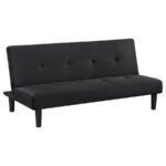 STANFORD UPHOLSTERED TUFTED CONVERTIBLE SOFA BED BLACK