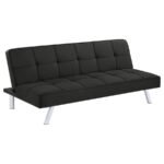JOEL UPHOLSTERED TUFTED CONVERTIBLE SOFA BED BLACK