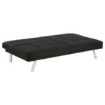 JOEL UPHOLSTERED TUFTED CONVERTIBLE SOFA BED BLACK - Image 4