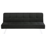 JOEL UPHOLSTERED TUFTED CONVERTIBLE SOFA BED BLACK - Image 5