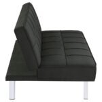JOEL UPHOLSTERED TUFTED CONVERTIBLE SOFA BED BLACK - Image 7