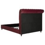 DEVON 5-PIECE QUEEN BEDROOM SET WINE RED AND DARK OAK - Image 4