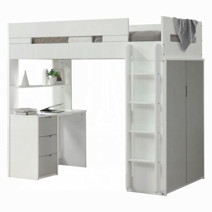 38050.jpg Nerice Twin Loft Bed W/Desk & Wardrobe - Image 1