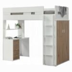 Nerice Twin Loft Bed W/Desk & Wardrobe