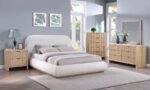 Vaughn Linen Textured Fabric Upholstered Bed - Image 9