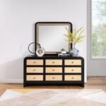 Siena Ash Wood And Natural Cane Frame Mirror - Image 2