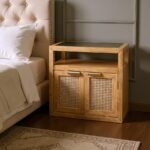 Cole Solid Wood And Natural Cane Nightstand - Image 2