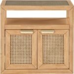 Cole Solid Wood And Natural Cane Nightstand - Image 4