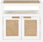 Cole Solid Wood And Natural Cane Nightstand - Image 4