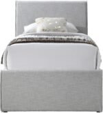 Myles Linen Textured Fabric Upholstered Twin Trundle Bed - Image 3