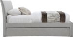 Myles Linen Textured Fabric Upholstered Twin Trundle Bed - Image 4