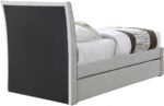 Myles Linen Textured Fabric Upholstered Twin Trundle Bed - Image 5